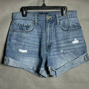 Aeropostale Women’s Mom Shorts Denim Distressed 6 Cotton Jean Shorts